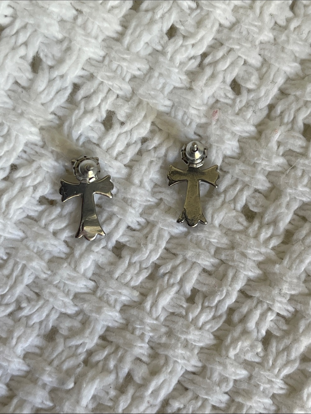 Sterling Silver Cross Earrings - Picture 2 of 4